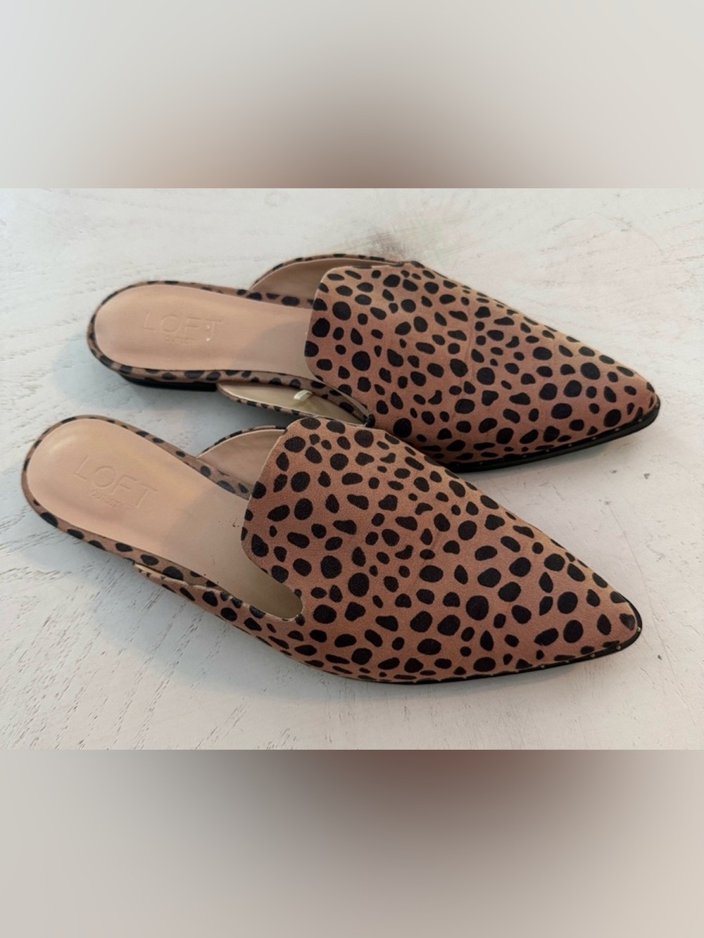 Loft Outlet Animal Print Slip On Loafers Mules Shoes Sz 9